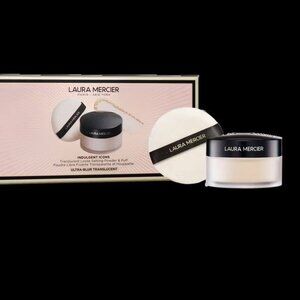 Laura Mercier Indulgent Icons Setting Pwdr Translucent Ultra-Blur w Puff Set-NWT